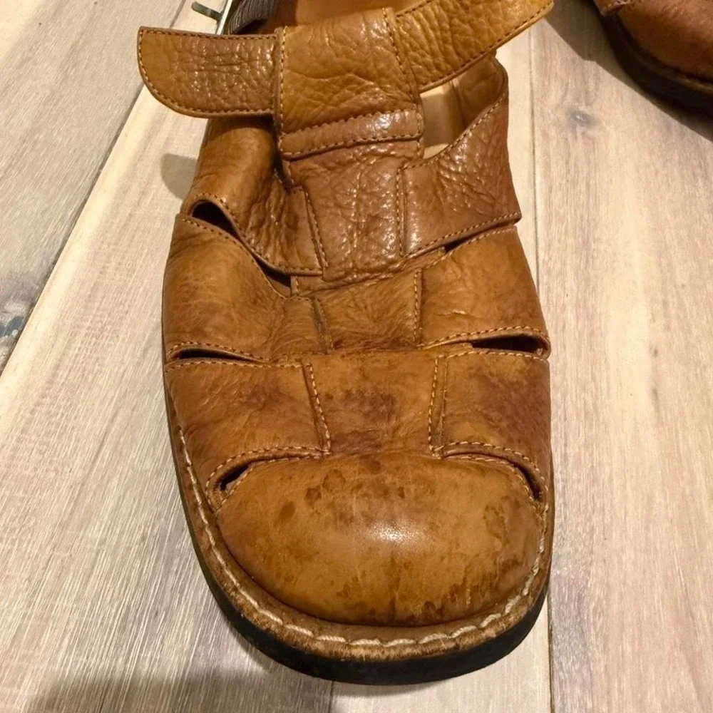 VINTAGE MADE IN BRAZIL Johnson and Murphy leather sandal shoes Sz 11
